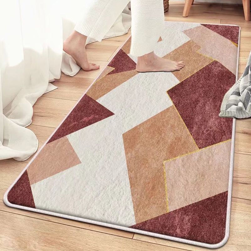 Modern Orange Carpet Polyester Color Piece Carpet Washable Carpet for Home Decor