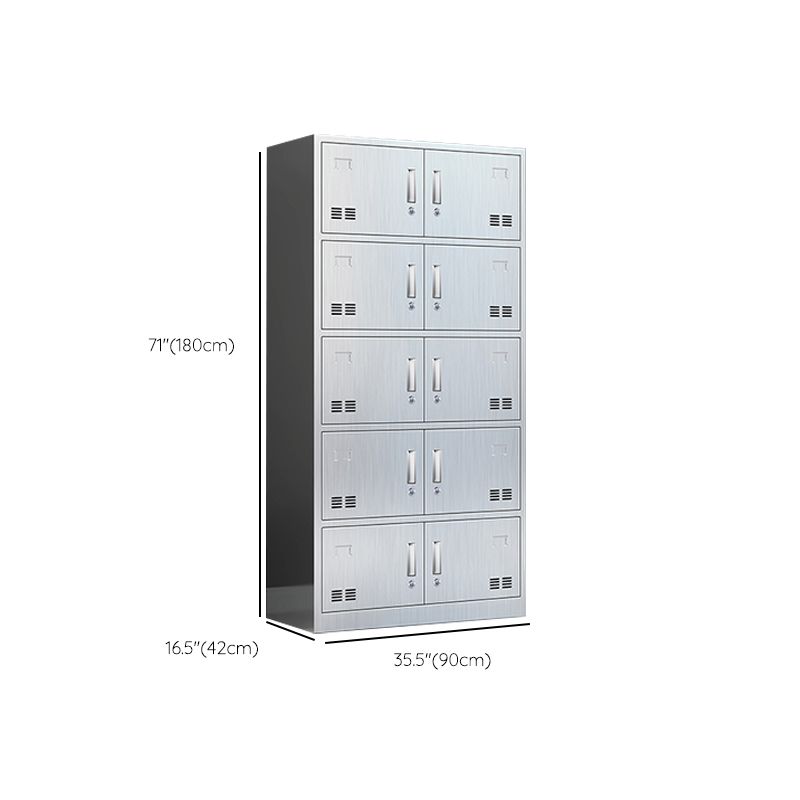 Modern Chrome Storage Cabinet for Bathroom Metal Cabinet with Hinged Doors