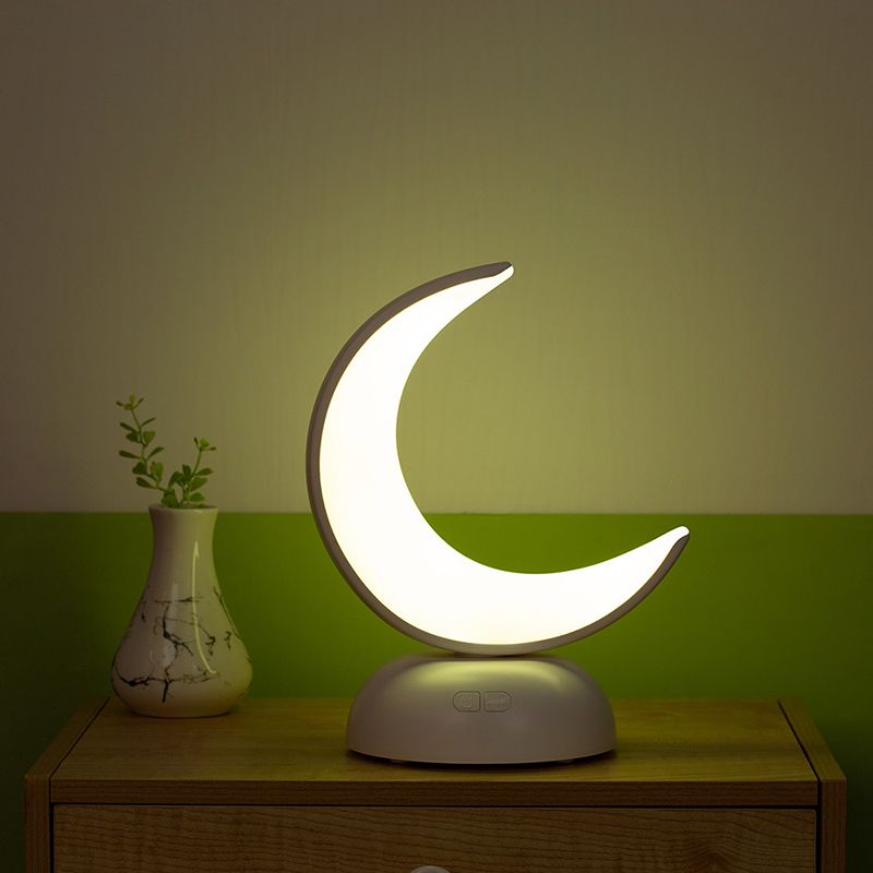 Crescent Shaped LED Aroma Lamp Nordic Plastic Bedroom Table Light with USB Charging Cord