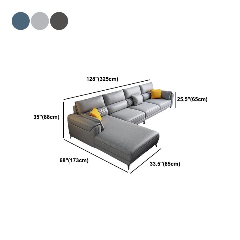 Faux leather Sectional Modern Stain-Resistant 4-Seater Sectional