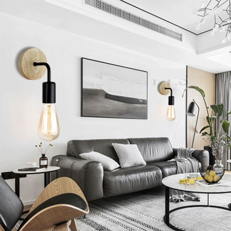 Modern Simple Wall Light Fixture Wooden Wall Light Sconce for Bedroom