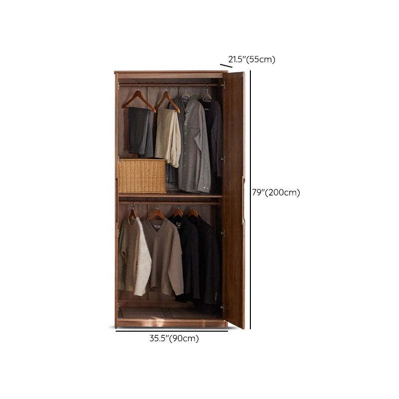Contemporary Brown Storage Cabinet Solid Wood Wardrobe Cabinet