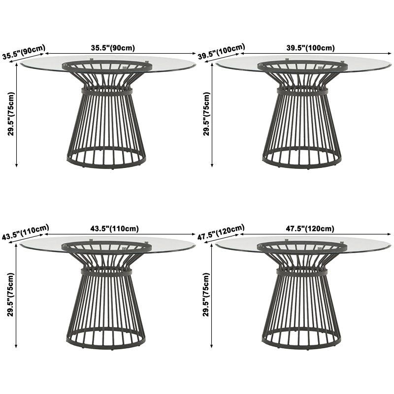Runde transparente Esstisch Kiefernglas Tisch moderner Stil mit Sockel