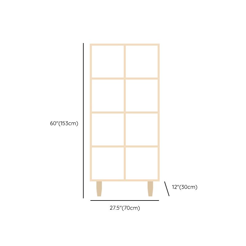 Natural Standard Bookshelf Wooden Contemporary Bookcase with Shelves