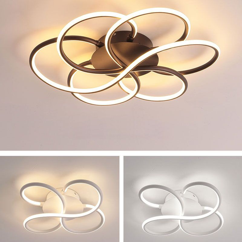Nordic LED Ceiling Flush Mount Light Flower-Shaped Ceiling Lighting with Metal Shade