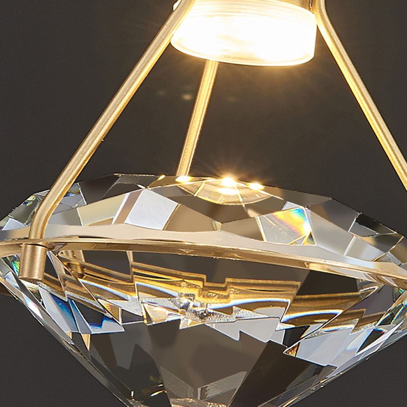 Tombra geométrica de 1 luces Medro de pared de estilo moderno Luz de montaje de pared de cristal en latón