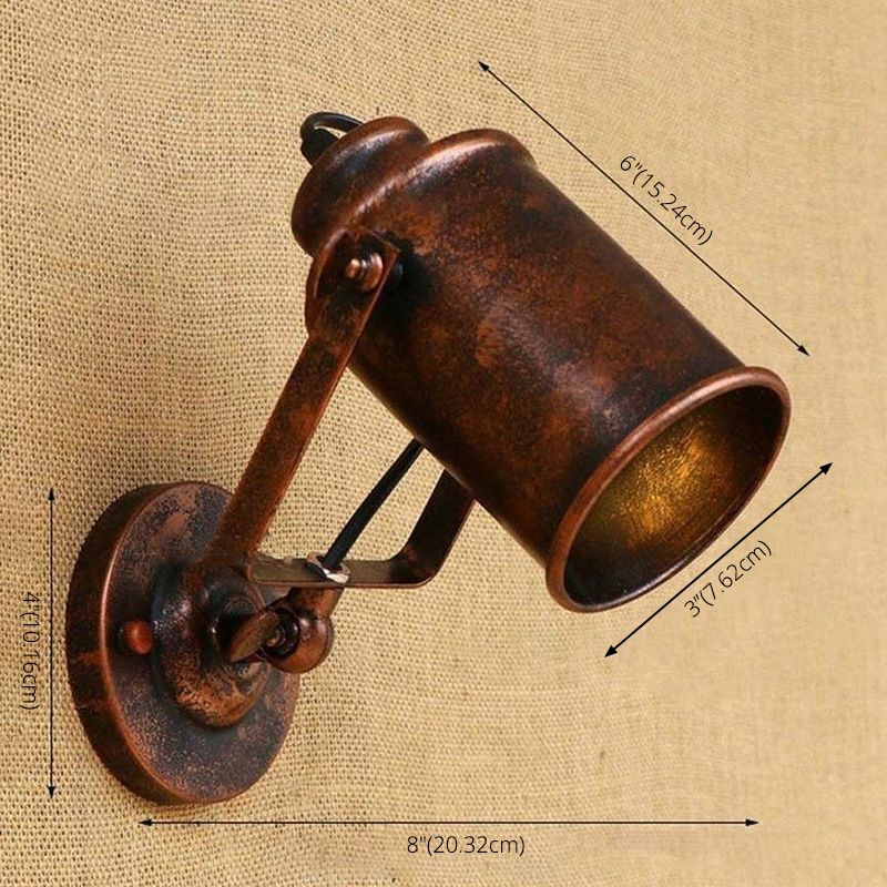 Luces de apliques de pared armada de estilo industrial estadounidense 1 apliques de metal ligero