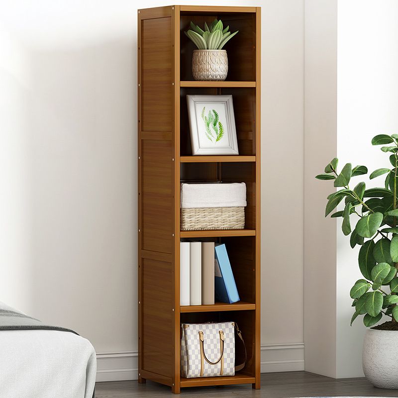 11.8"W Rectangle Accent Chest, Brown Mid-Century Modern Cabinet with Shelves