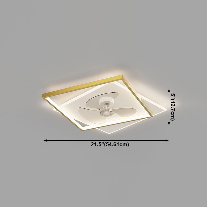 Lampada a ventola a soffitto in metallo in stile semplice con lama a ventola ABS