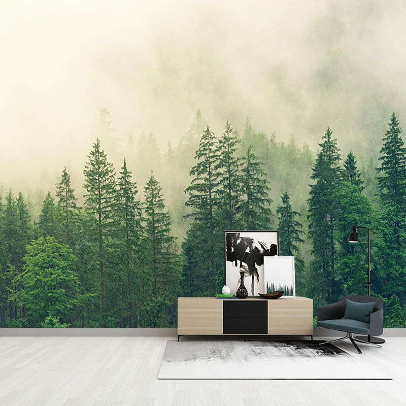 Modern Misty Forest Landscape Mural Decorative Painting Bedroom Mural Painting