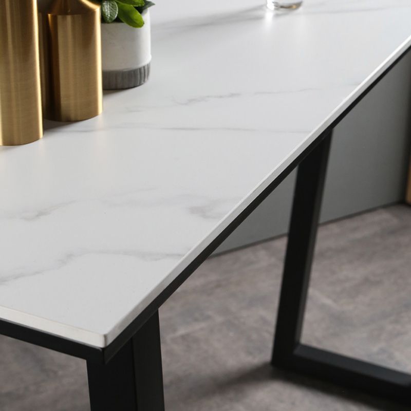 Sintered Stone Bar Table Rectangle Sled Base Dining Table for Kitchen Living Room
