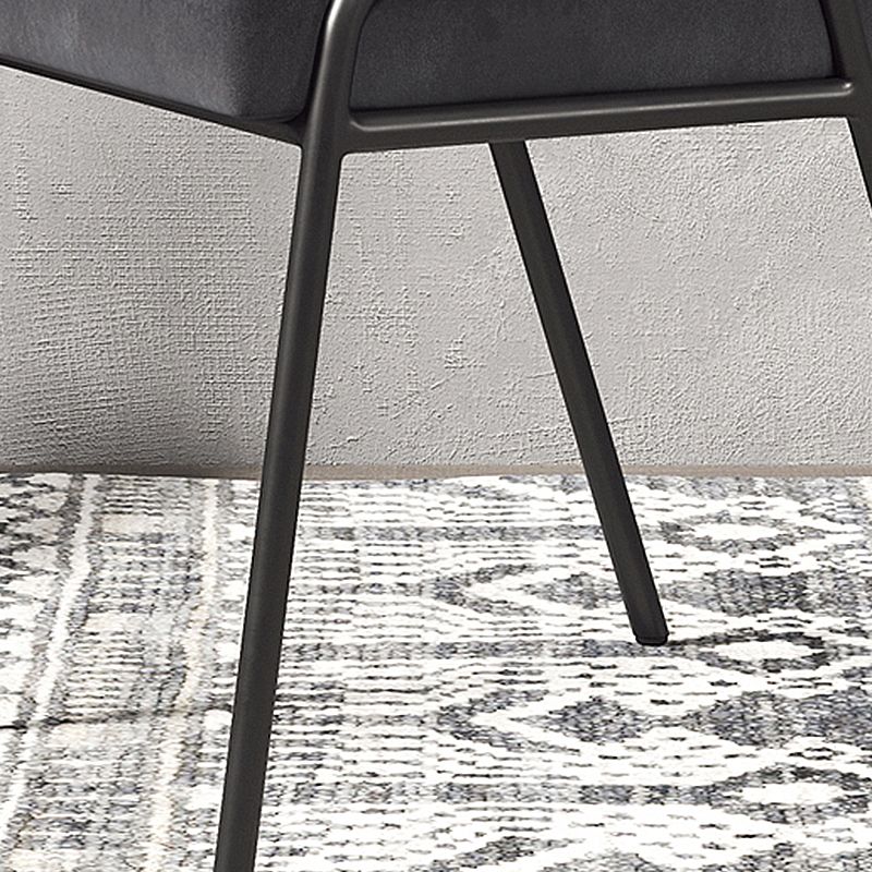 Chaise d'appoint de maison scandinave, chaise de salle à manger à dossier ouvert en métal rembourrée