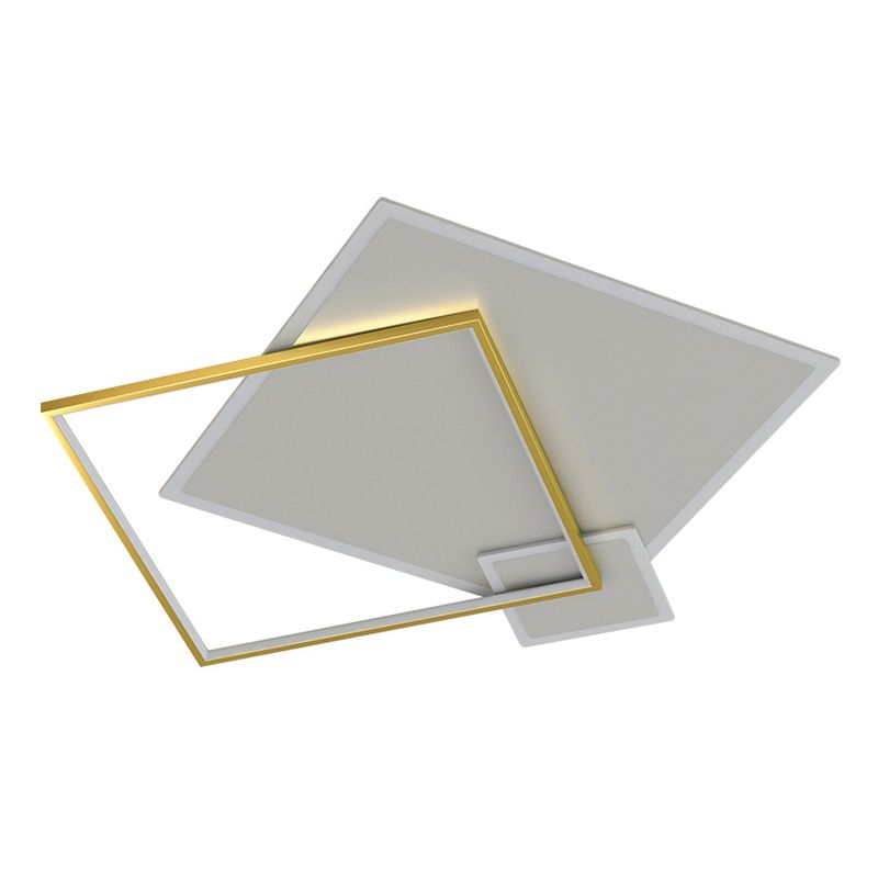 Concise Modern LED Flush Mount Chandelier Metal Multi Quadrate Flush Light for Living Room