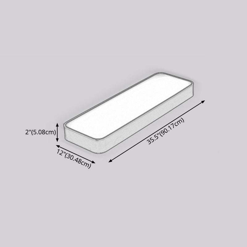 1-Light LED Flush Light Modern Aluminum Rectangular Ceiling Light Fixture