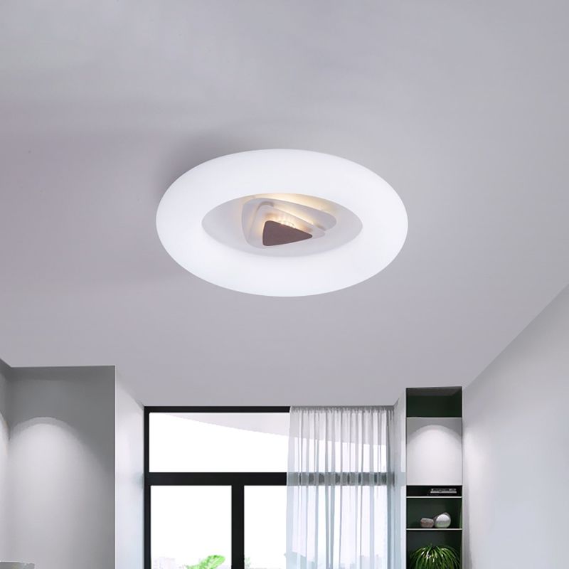 Oval/Triangle/Round Ceiling Flush Mount Contemporary Acrylic White LED Flush Mount Recessed Lighting for Living Room