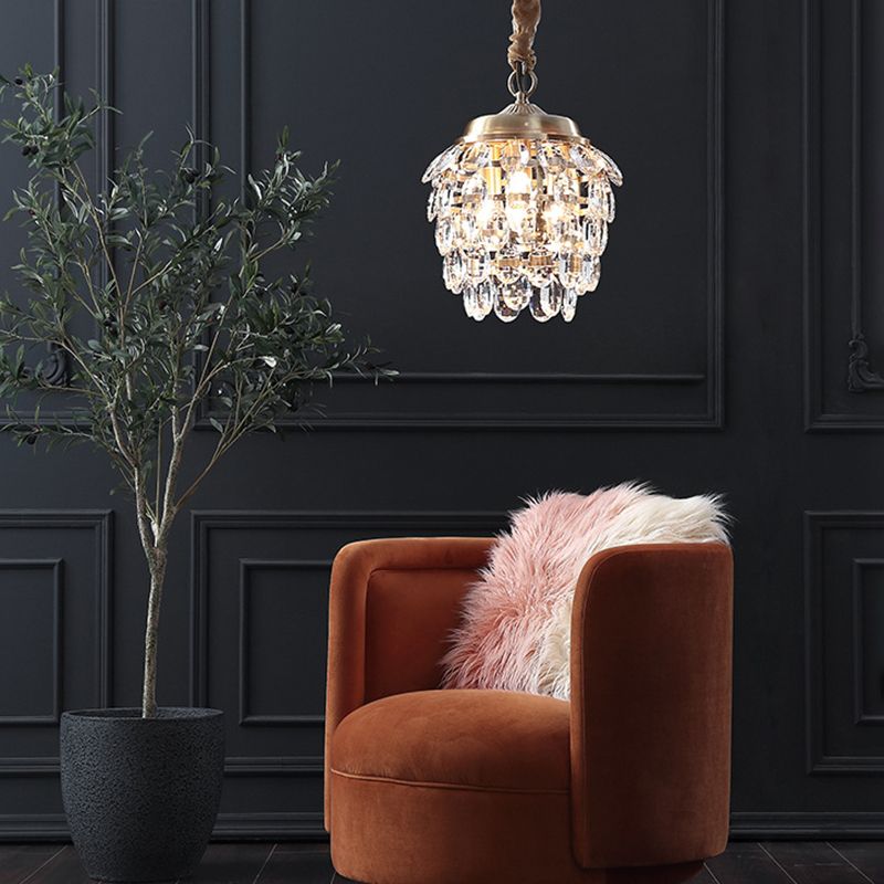 Modern Chandelier Light Fixtures Crystal Multi Head Hanging Chandelier for Bedroom