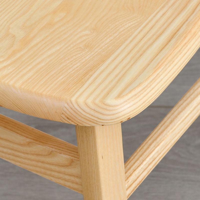 Open Back Dining Side Chair Contemporary Solid Wood Dining Chair