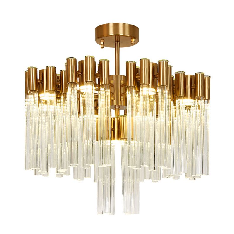 Gold Sputnik Semi Flush Mount Light Postmodern 7 têtes Crystal plafond Crystal Light