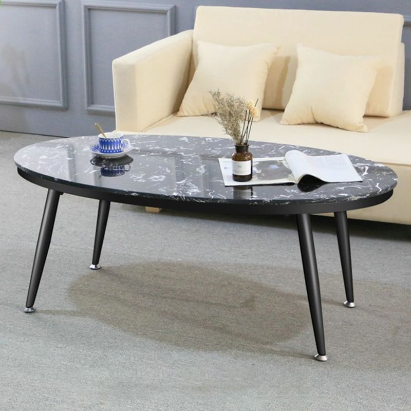 17.72" Tall Glam Style Coffee Cocktail Table Marble Top Coffee Table