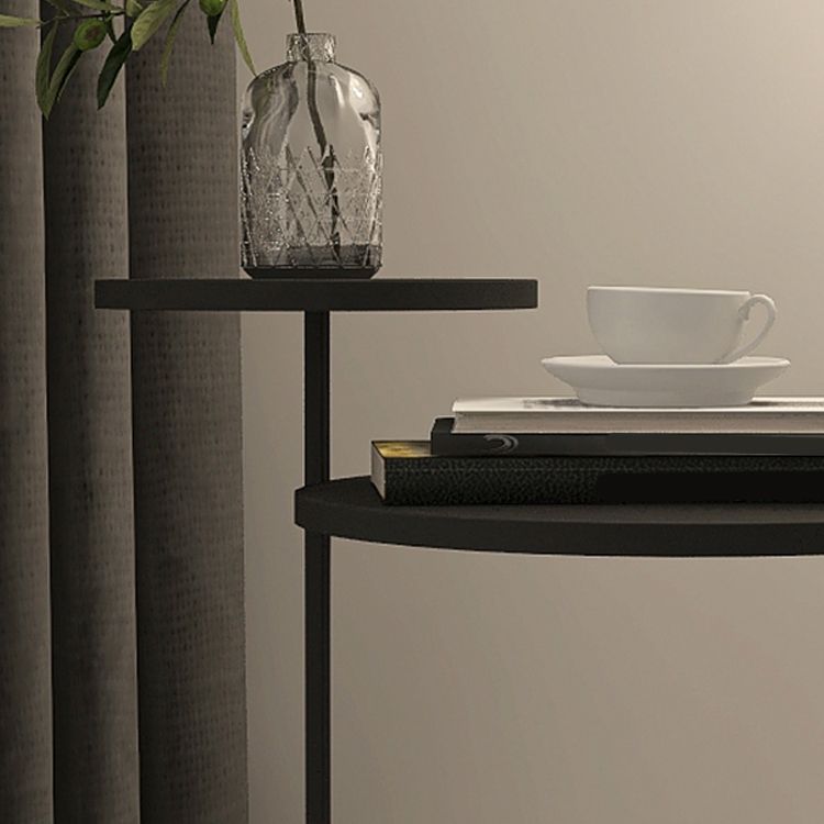 Contemporary Metal Accent Table Nightstand 21.65" Tall Bed Nightstand