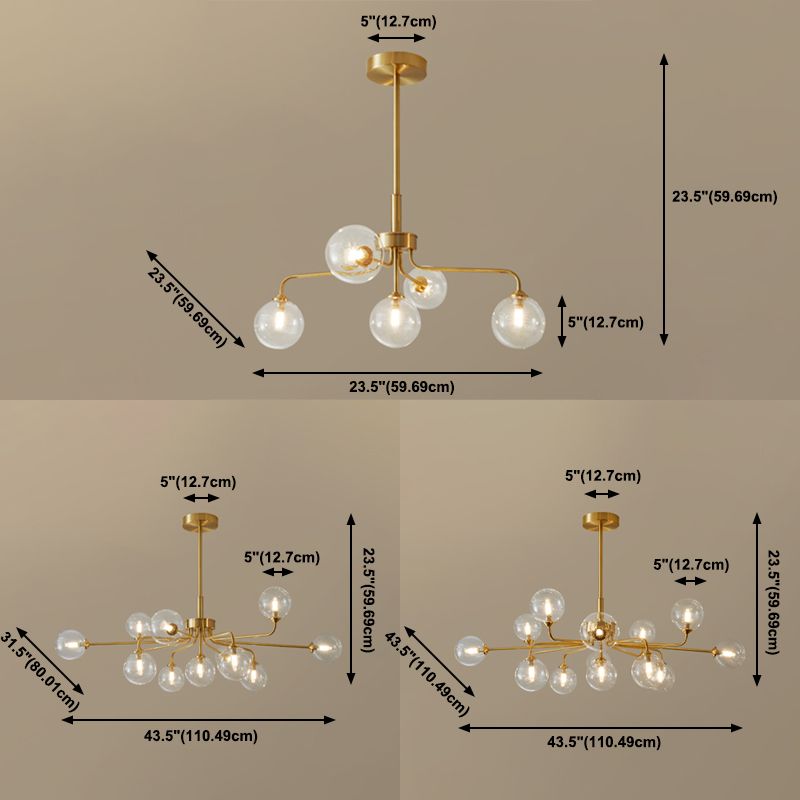 Gold Multi-lights Chandelier Light Modern Style Light Fixture for Living Room