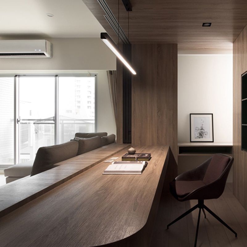 Candelier de techo LED moderno comedor nórdico Luz colgante lineal larga