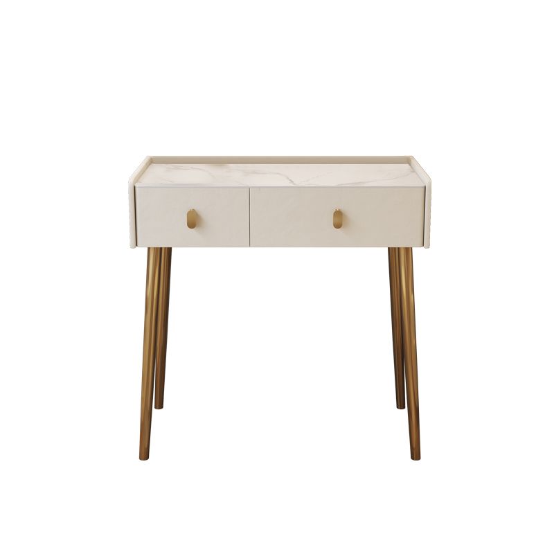 2/4-Drawer Vanity Makeup Table Set Vanity Stool - 15.57" D x 30.71" H Vanity White