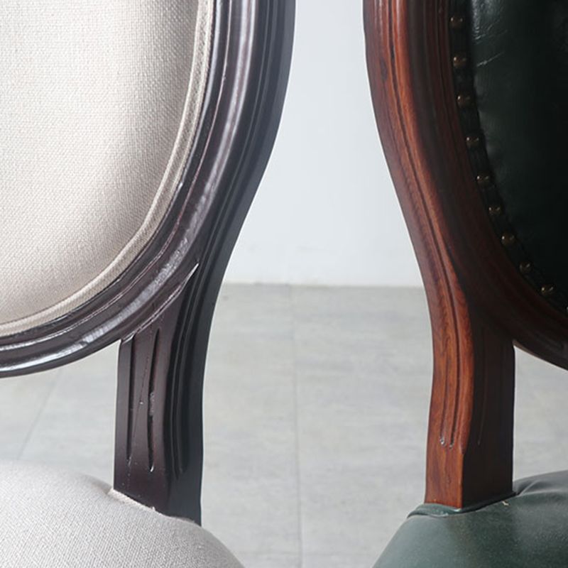 Ensemble de Table à manger en tissu de ferme, chaise d'appoint à dossier King Louis de 38 pouces de hauteur avec base en bois pour Restaurant