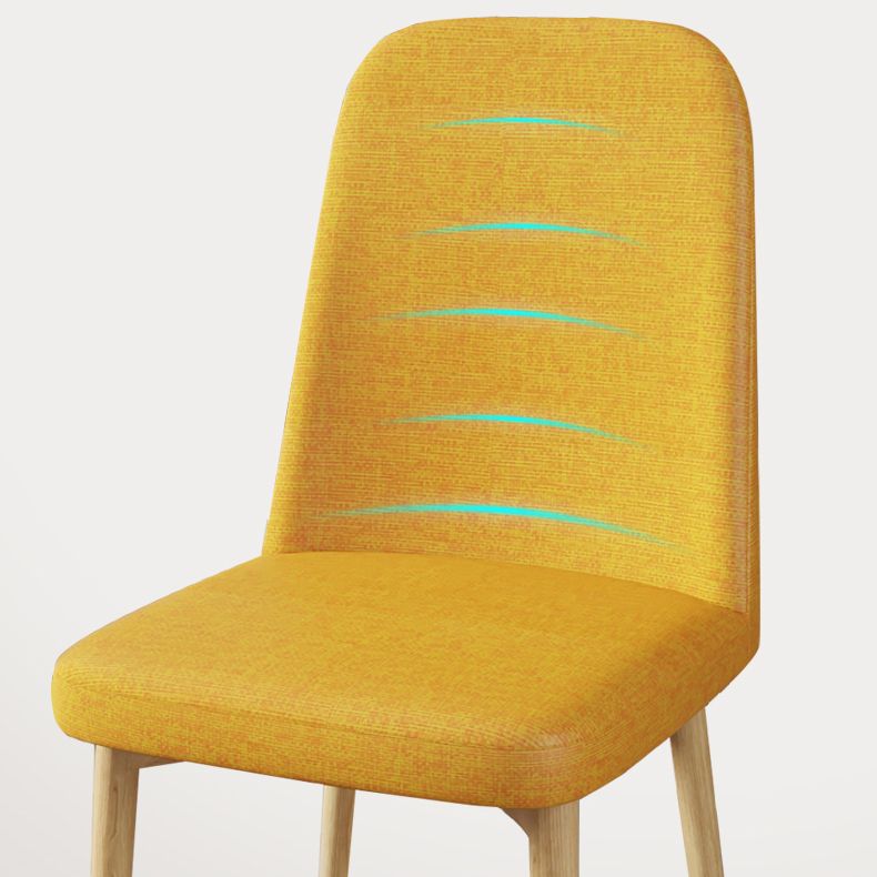 Scandinavian Home Parsons Chair Upholstered Solid Back Metal Dining Room Chair