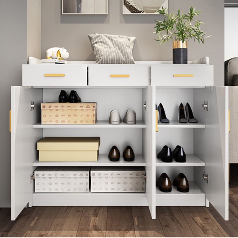 Modern Wood Cabinet Bar Pulls Rectangle Side Cabinet with Drawer