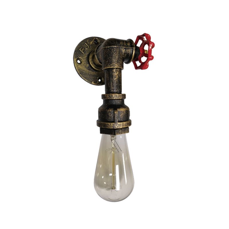 Iron Valve Handle Wall Mount Light Industrial Single Corridor Wall Lighting Fixture