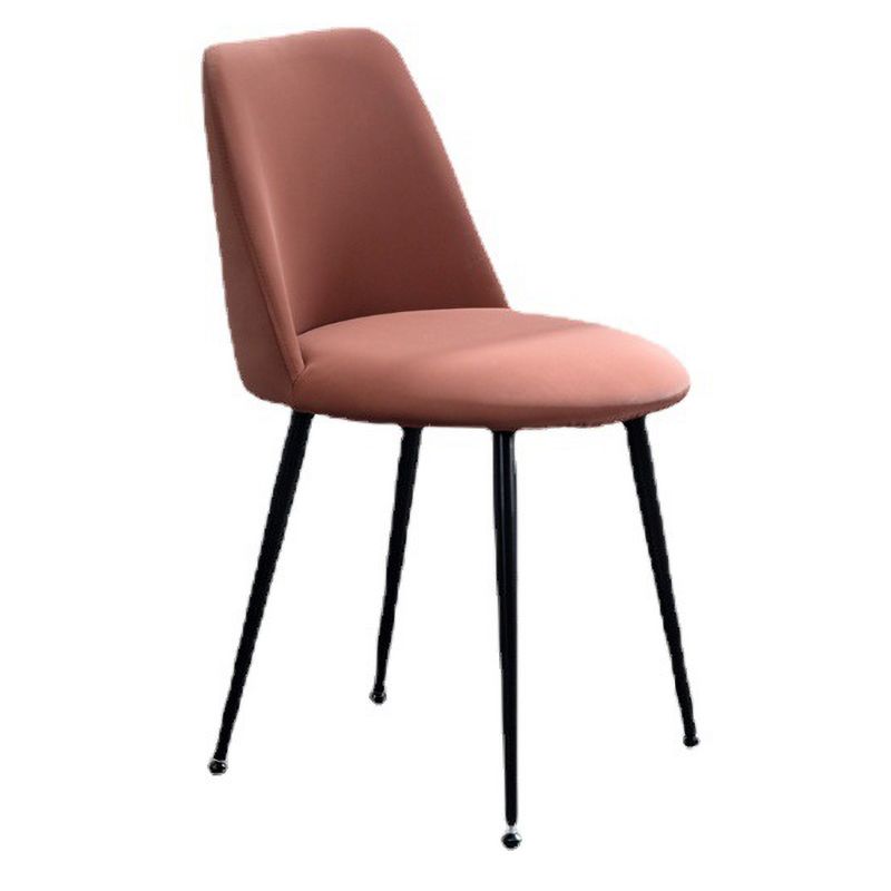 Scandinavian Glam Style Metal Solid Back Side Chair Colorful Chair Sets