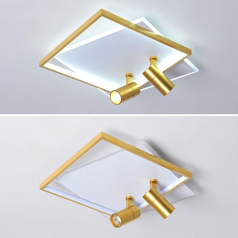 Illuminazione a LED a 2 luci per montaggio a incasso Illuminazione a binario Luce quadrata a due piani Luce per sala da pranzo