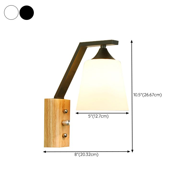 Nordic Style Wooden Wall Light Cylinder Shape Wall Lamp for Living Room