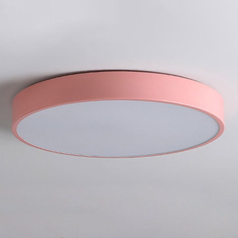 Modern Round Shape Flush Mount Lights Metal Flush Ceiling Light Fixture with Acrylic Shade
