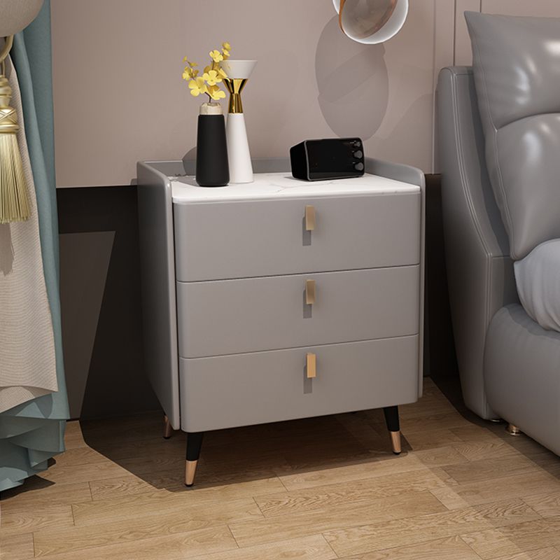 Glam Drawers Included Accent Table Nightstand 22.5" Tall with Legs