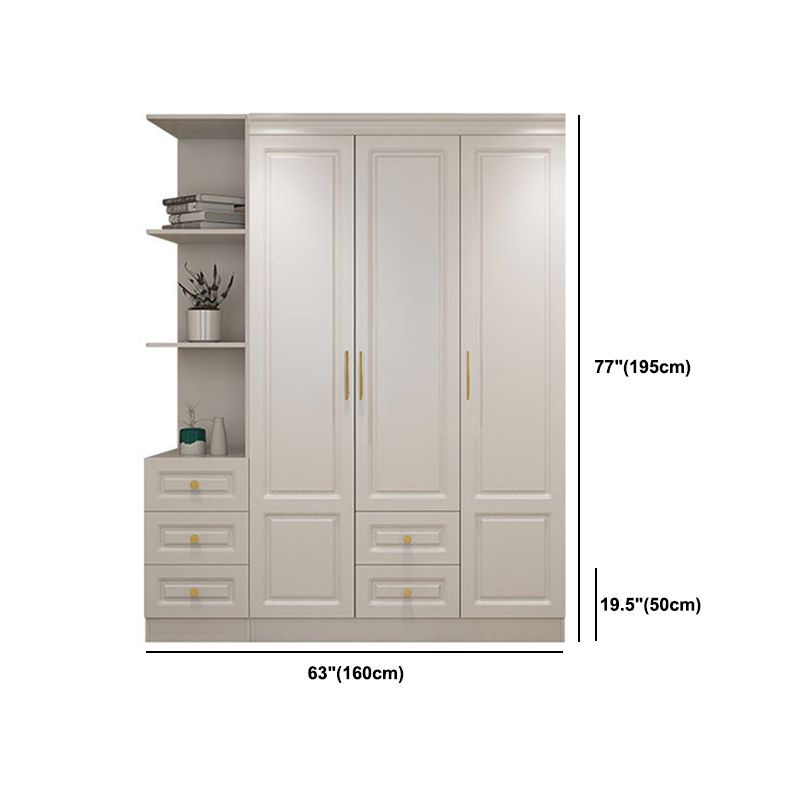 Modern Style Wooden Wardrobe White Colour Soft Close Drawer Wardrobe Closet