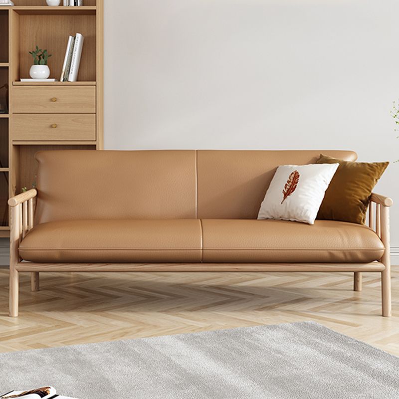 Faux Leather Modern Sofa Square Arm 29 "W Tight Back Sofa for living room