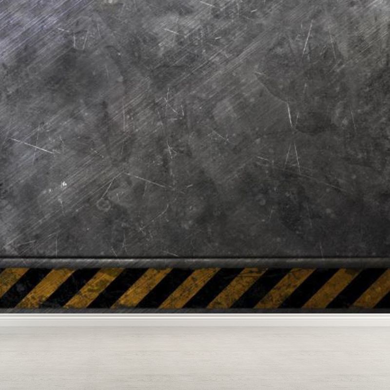 Large Iron Wallpaper Mural Industrial Style Nostalgic Metal Wall Decor in Dark Color