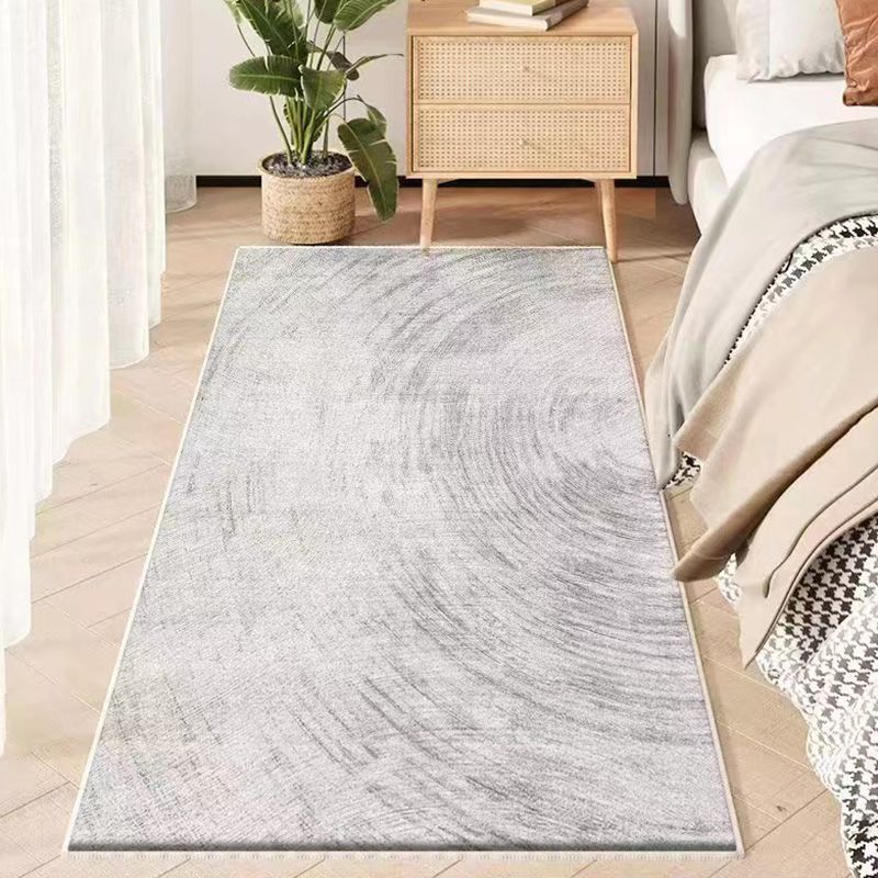 Gray Casual Rug Polyester Feather Rug Stain Resistant Rug for Drawing Room