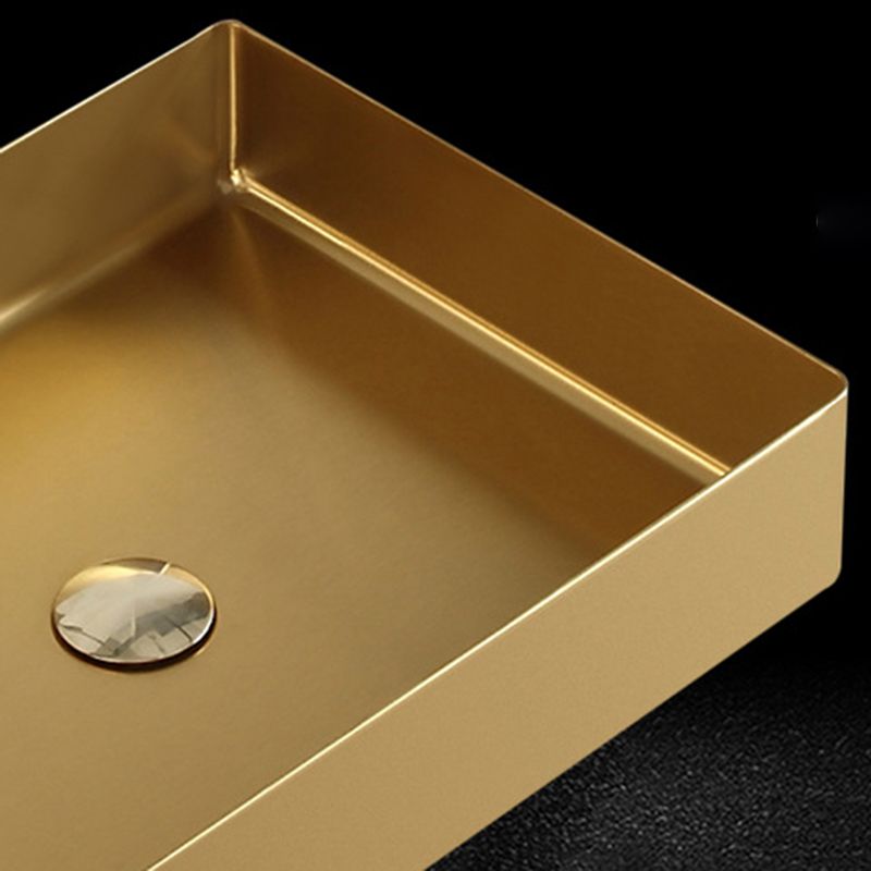Modern Stainless Steel Sink Rectangular Basin Sink for Bathroom(Faucet Not Included )