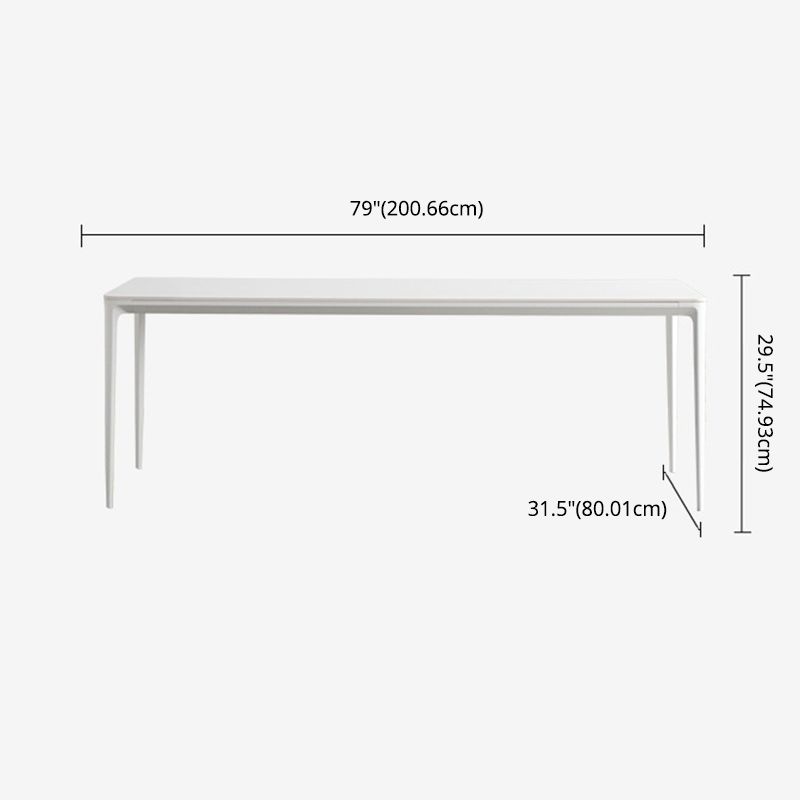 Modern Sintered Stone Rectangle Dining Set White Home Use Dining Room Furniture Set