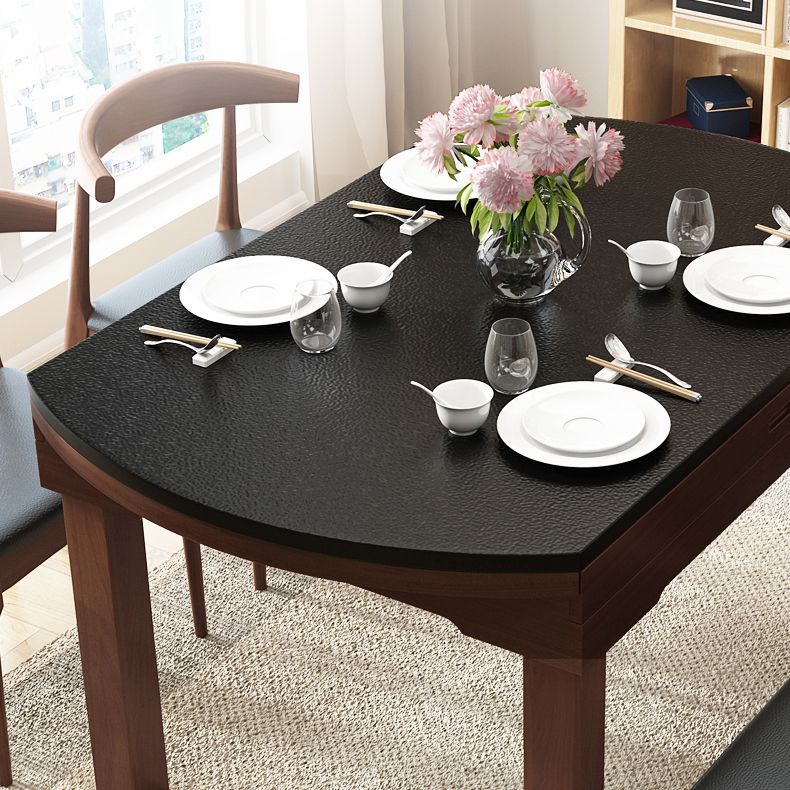 Contemporary Kitchen Dinner Table Extendable Wood Dining Table