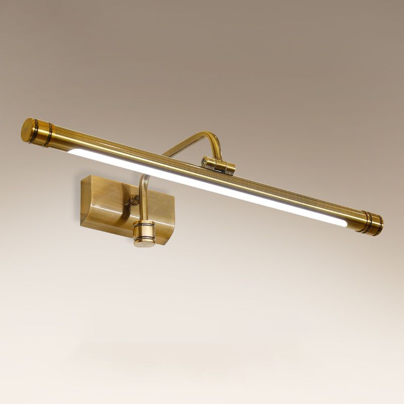 Prononi murali lineari Mid Century Metal 1 Light Sconce Light in Gold Finish