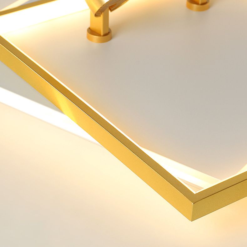 Plafonnier LED de luxe moderne en fer forgé carré encastré avec abat-jour en acrylique