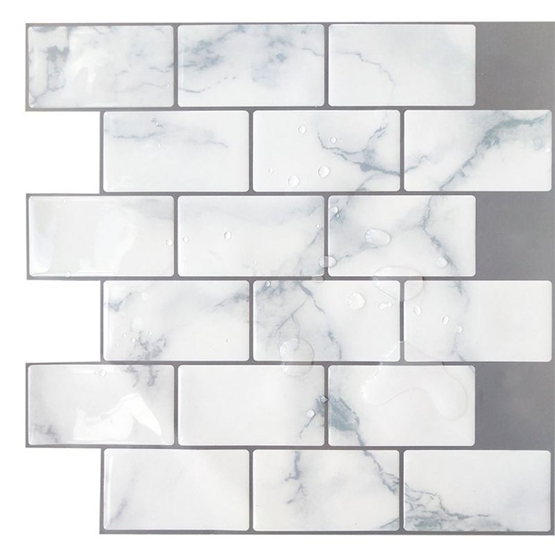 Faux Brick Wallpaper Panels Rustic Smooth Wall Covering in Grey for Bathroom, Self-Stick