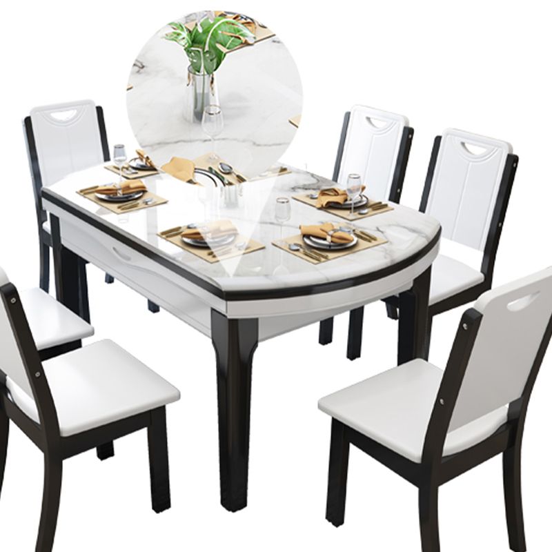 Drop-Leaf Dining Site Table Contemporary 4 Legs Dining Room Table