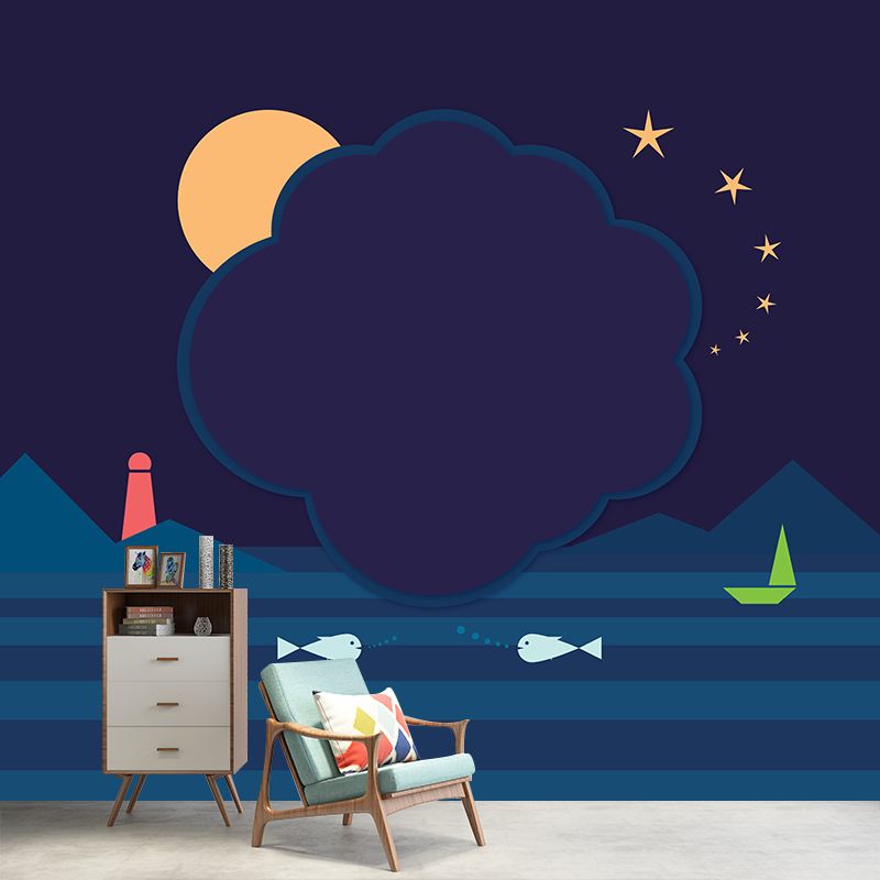 Landscape Illustration Mural Wallpaper Environment Friendly Bedroom Wall Mural