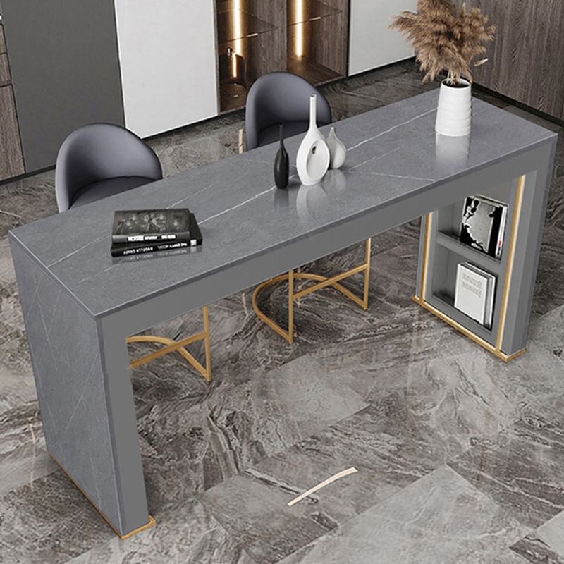 Modern Rectangle Stone Counter Table 1/3 Pieces Bar Table Set for Kitchen
