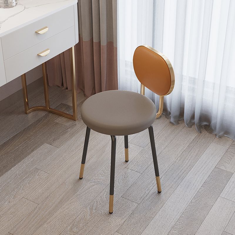 Silla lateral de piel sintética con respaldo abierto de diseño nórdico, sillas sin brazos